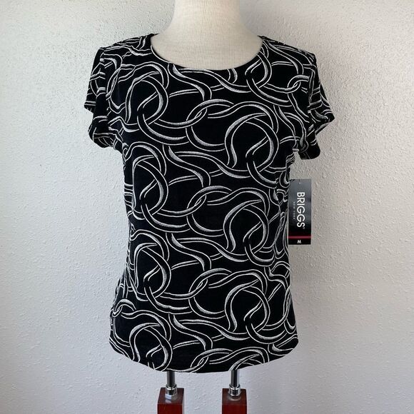 NWT Briggs New York Short Sleeve Top Size  M - Picture 1 of 7